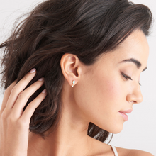 Load image into Gallery viewer, Turquoise Drop Silver Stud Earrings