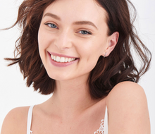 Load image into Gallery viewer, Silver Shimmer Bar Stud Earrings