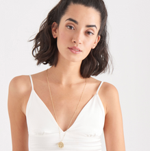 Load image into Gallery viewer, Gold Mother of Pearl Disc Necklace