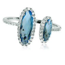 Load image into Gallery viewer, Offset Blue Topaz Ring