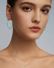 Load image into Gallery viewer, PIROUETTE | Single Floating Diamond Necklace by Aurelie Gi — on model
