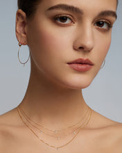 Load image into Gallery viewer, POISE | Triple Floating Diamond Necklace by Aurelie Gi — on model
