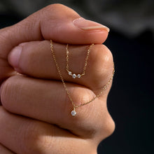 Load image into Gallery viewer, INEZ | Triple Diamond Necklace by Aurelie Gi — on model
