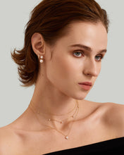Load image into Gallery viewer, LISETTE |  Pearl with Lab Grown Diamond Accent Necklace by Aurelie Gi — on model
