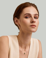 Load image into Gallery viewer, Lab Grown Emerald Necklace Charm by Aurelie Gi — on model
