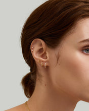 Load image into Gallery viewer, ANNA | Yellow Gold Single Huggie Hoop Earring by Aurelie Gi — detail view

