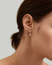 Load image into Gallery viewer, Graduated Lab Grown Diamond Curve Flatback Stud by Aurelie Gi — alternate angle

