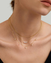 Load image into Gallery viewer, Graduated Lab Grown Diamond Curve Necklace by Aurelie Gi — on model
