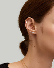 Load image into Gallery viewer, Graduated Lab Grown Diamond Curve Flatback Stud by Aurelie Gi — alternate angle
