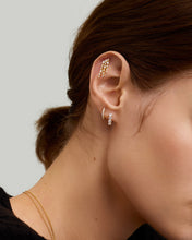 Load image into Gallery viewer, OSUPA | 3-Row Dangling Lab Grown Diamonds Threadless Flatback Earring by Aurelie Gi — alternate angle
