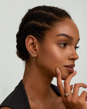 Load image into Gallery viewer, SHALOM | Lab Grown Emerald Threadless Flatback Earring by Aurelie Gi — on model
