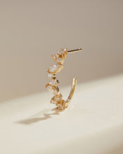 Load image into Gallery viewer, LEANDRA | Marquise and Round Lab Grown Diamond Single Huggie by Aurelie Gi — alternate angle
