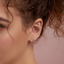 Load image into Gallery viewer, ZOEY | Opal and Lab-Grown Diamond Huggie Hoop by Aurelie Gi — on model
