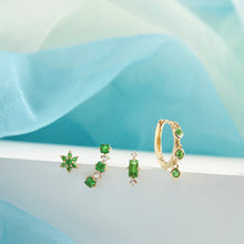 Load image into Gallery viewer, JAIDA | Tsavorite and White Sapphire Climber Earring by Aurelie Gi — on model
