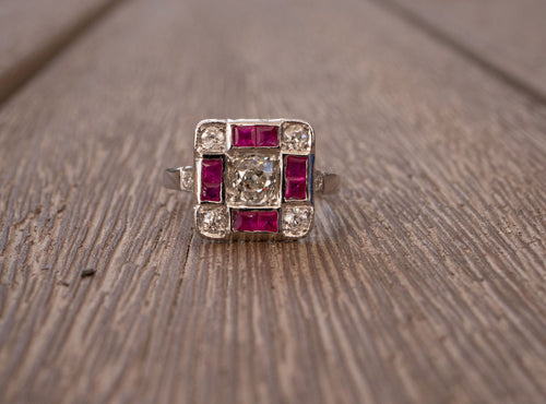 Vintage Ruby & Diamond Ring