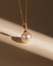 Load image into Gallery viewer, KALINDA | Pearl Necklace with Lab Grown Diamond Accent by Aurelie Gi — alternate angle
