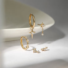 Load image into Gallery viewer, ADARA | Double Diamond Starburst Threadless Flatback Earring by Aurelie Gi — on model
