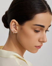 Load image into Gallery viewer, Lab Grown Diamond Clicker Hoop by Aurelie Gi — alternate angle
