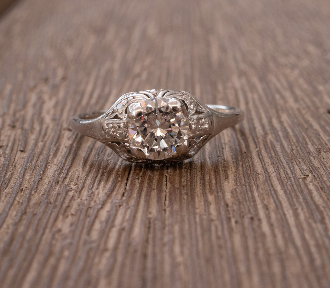 Vintage Platinum Engagement Ring