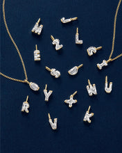 Load image into Gallery viewer, 14K Gold Initial Lab-Grown Diamond Charm by Aurelie Gi — on model
