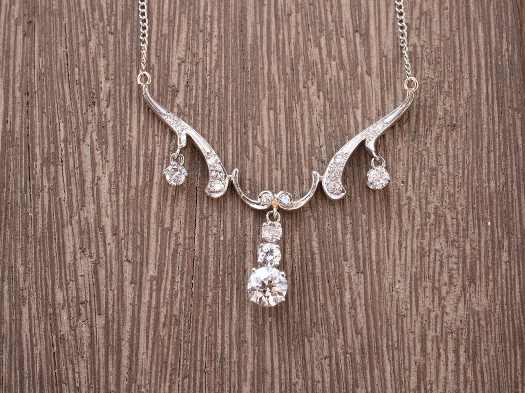 Married Diamond Vintage Palladium Triple Head Pendant