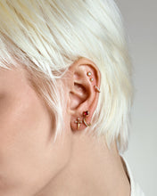 Load image into Gallery viewer, PHINEAS | Lab Grown Diamond &amp; Ruby Dagger Threadless Flatback Earring by Aurelie Gi — detail view
