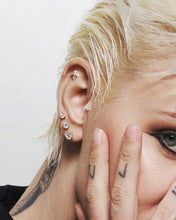 Load image into Gallery viewer, REMY | Lab Grown Diamond Accented Threadless Flatback Earring by Aurelie Gi — detail view
