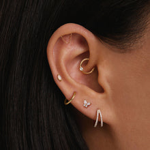 Load image into Gallery viewer, FINLEY | Lab Grown Diamond Double Row Huggie Hoop by Aurelie Gi — detail view
