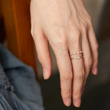 Load image into Gallery viewer, LUNA | Baguette and Round White Sapphire Band Ring by Aurelie Gi — detail view
