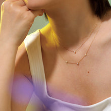 Load image into Gallery viewer, NOLA | Diamond Bezel Necklace with Dual Chain by Aurelie Gi — detail view

