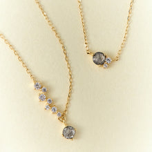 Load image into Gallery viewer, GENISIS | Grey Diamond and White Sapphire Constellation Necklace by Aurelie Gi — alternate angle
