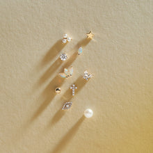 Load image into Gallery viewer, BLOOM | Triple Opal Threadless Flatback Earring

