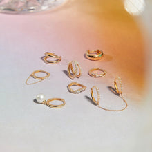 Load image into Gallery viewer, FINLEY | Lab Grown Diamond Double Row Huggie Hoop by Aurelie Gi — on model
