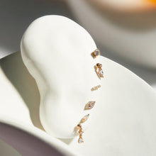Load image into Gallery viewer, SASHA | White Sapphire Drop Threadless Flatback Earring by Aurelie Gi — on model
