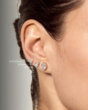Load image into Gallery viewer, Oval Lab-Grown Diamond Flatback Stud by Aurelie Gi — detail view
