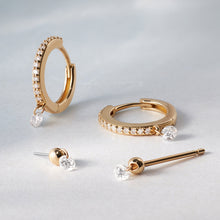 Load image into Gallery viewer, CHEVAL | Single Floating Diamond Stud Earring by Aurelie Gi — on model
