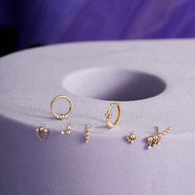 Load image into Gallery viewer, RIPLEY | Lab Grown Diamond Drop Chain Threadless Flatback Earring by Aurelie Gi — on model
