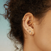 Load image into Gallery viewer, CHANI | Grey Diamond and White Sapphire Huggie Hoop by Aurelie Gi — detail view
