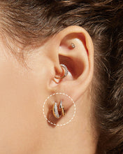 Load image into Gallery viewer, GILEA | Two-Tone Pavé Lab Grown Diamond Huggie by Aurelie Gi — detail view
