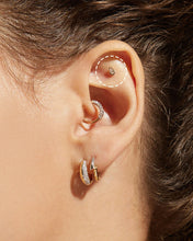 Load image into Gallery viewer, SANILIA | Two-Tone Bezel Pear Lab Grown Diamond Stud Earring by Aurelie Gi — detail view
