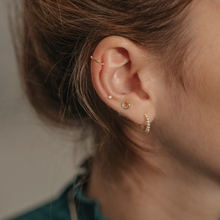 Load image into Gallery viewer, GERI | Bezel Diamond Threadless Flatback Earring by Aurelie Gi — detail view
