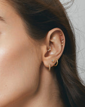 Load image into Gallery viewer, ZINNIA | Bezel Half Moon Lab Grown Diamond Threadless Flatback Earring by Aurelie Gi — detail view
