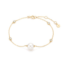 Load image into Gallery viewer, SOLANA | Pearl and Lab Grown Diamond Station Bracelet
