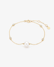 Load image into Gallery viewer, SOLANA | Pearl and Lab Grown Diamond Station Bracelet by Aurelie Gi

