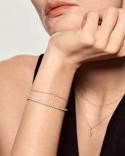 Load image into Gallery viewer, 3.8ct Lab Grown Diamond Tennis Bangle by Aurelie Gi — on model
