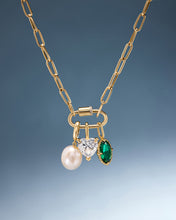 Load image into Gallery viewer, Oval Pearl Necklace Charm by Aurelie Gi — alternate angle
