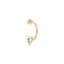 Load image into Gallery viewer, ALEXANDRA | White Sapphire Barbell Ring by Aurelie Gi — detail view

