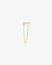 Load image into Gallery viewer, AVA | White Sapphire Chain Single Drop Earring by Aurelie Gi

