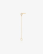 Load image into Gallery viewer, AVA | White Sapphire Chain Single Drop Earring by Aurelie Gi — detail view
