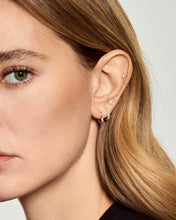 Load image into Gallery viewer, Floral Lab-Grown Diamond Chain Studs by Aurelie Gi — on model
